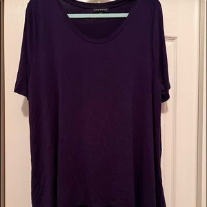 Jersey knit and sheer lace top